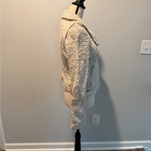 Anthropologie Greylin Jacket Beige Boucle Wool Blend Northland Moto size Small - Picture 4 of 11